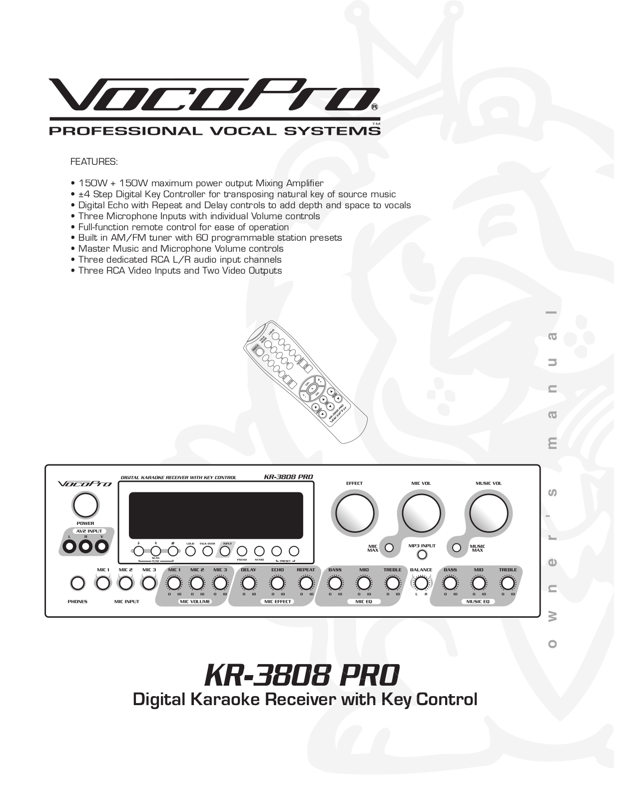 VocoPro KR-3808 PRO User Manual