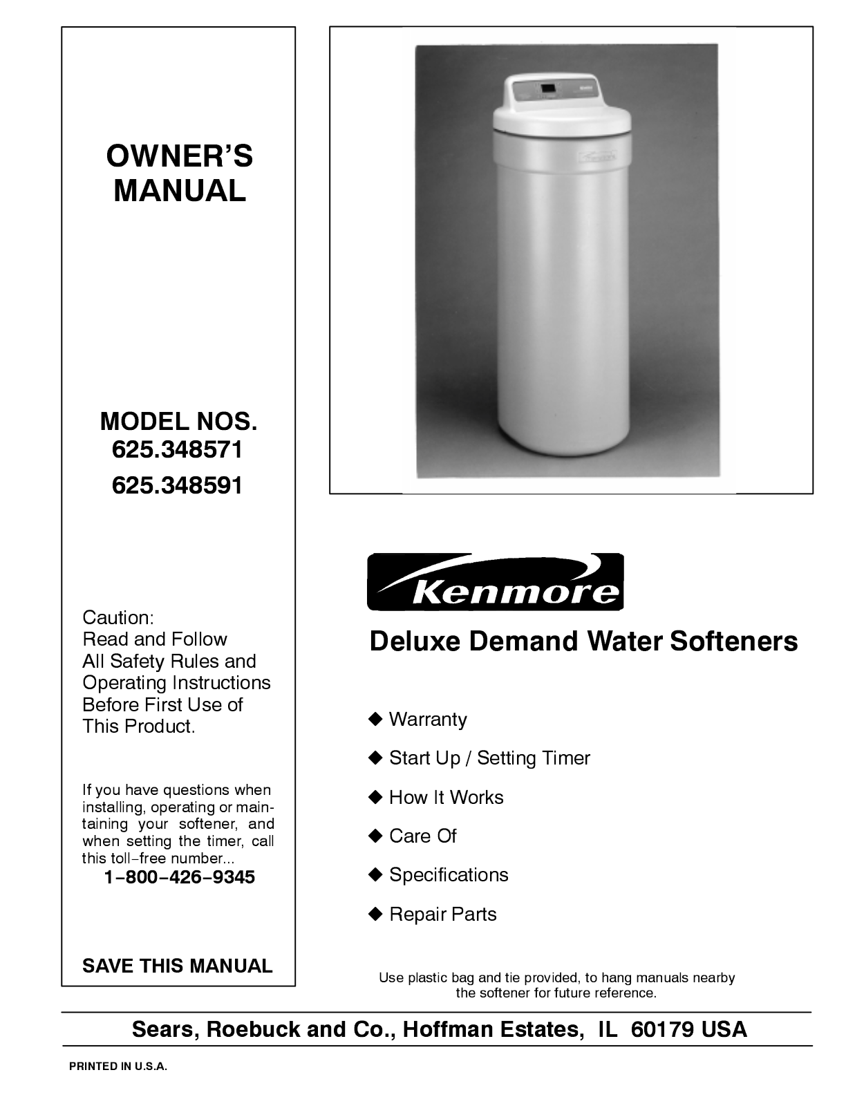 Kenmore 625.348571 User Manual