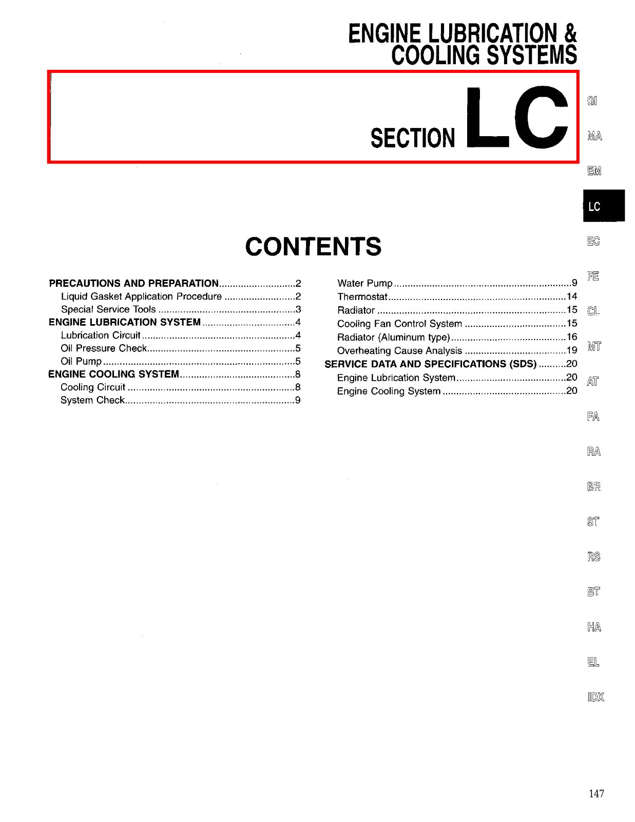 Nissan LC User Manual