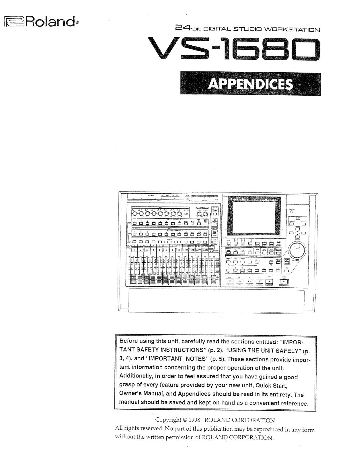 Roland Corporation VS-1680 Appendices