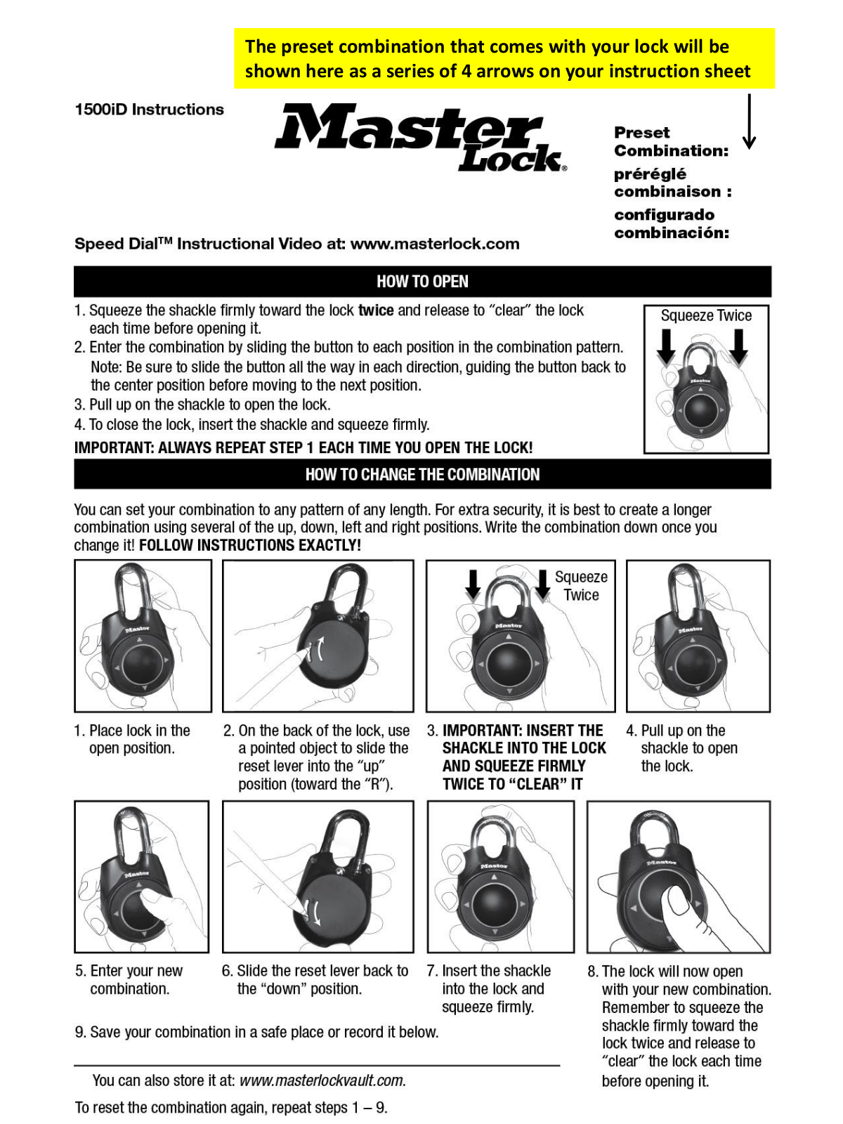 Master Lock 1500HD User Manual