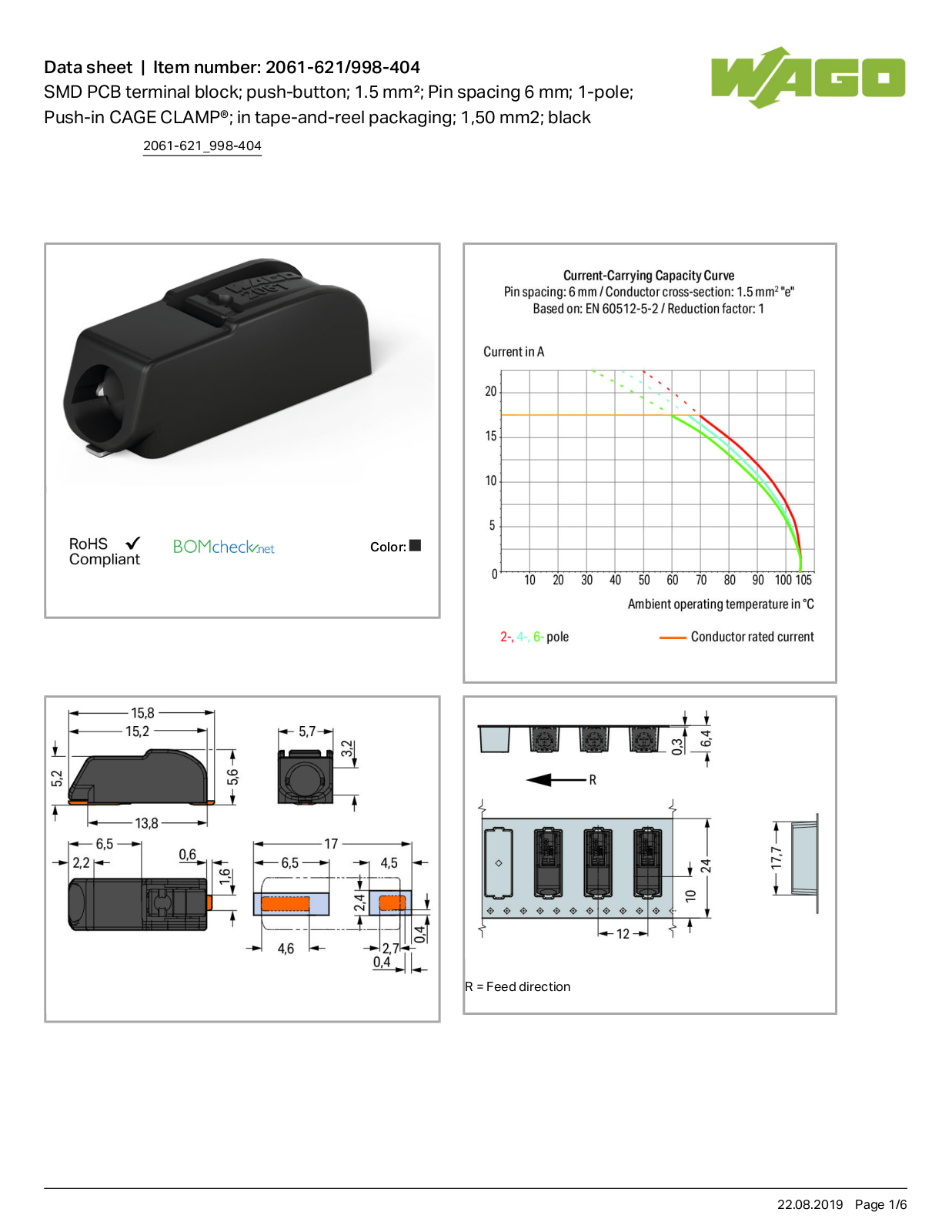 Wago 2061-621/998-404 Data Sheet