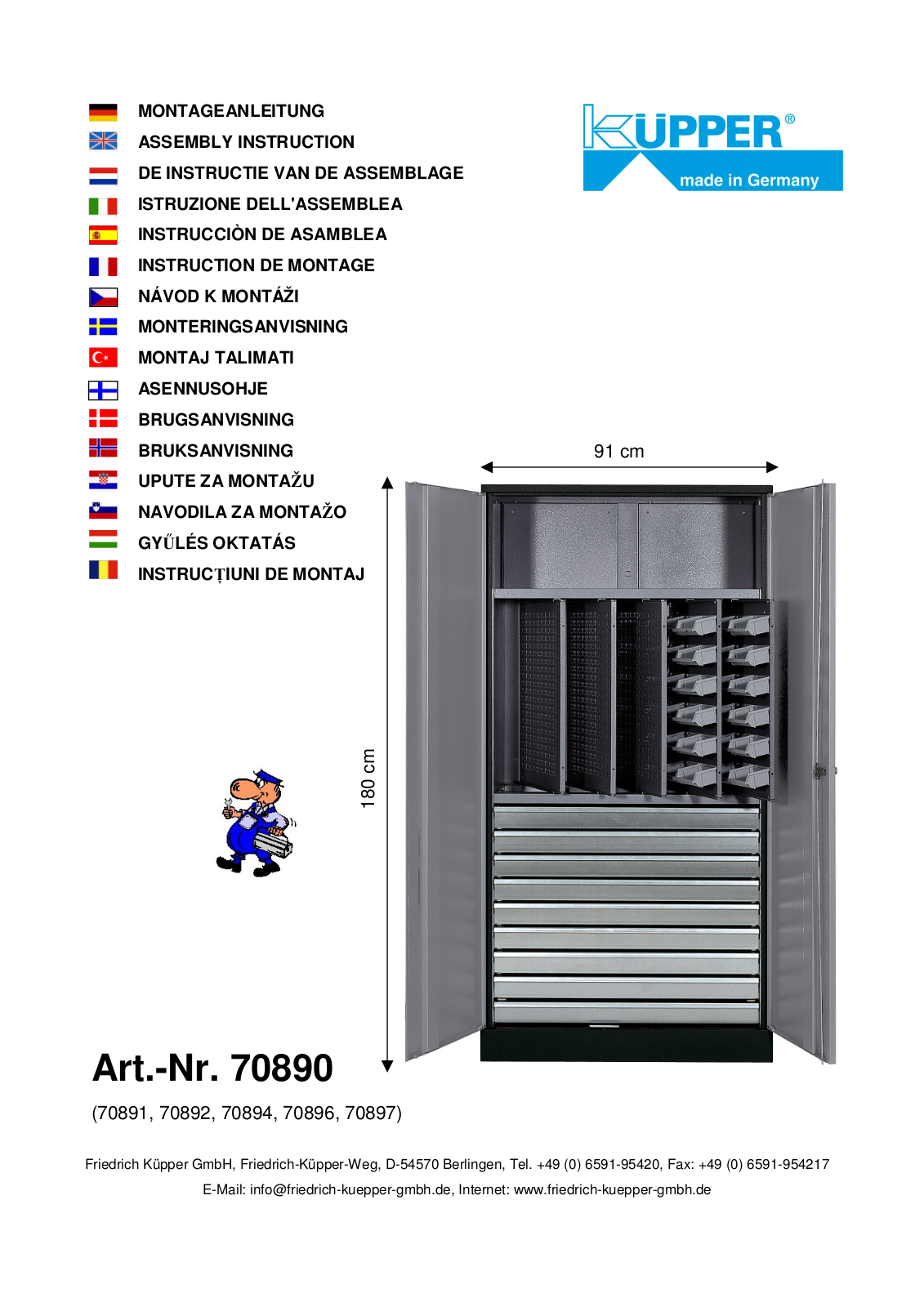 Küpper 70890, 70891, 70892, 70894, 70896 User guide