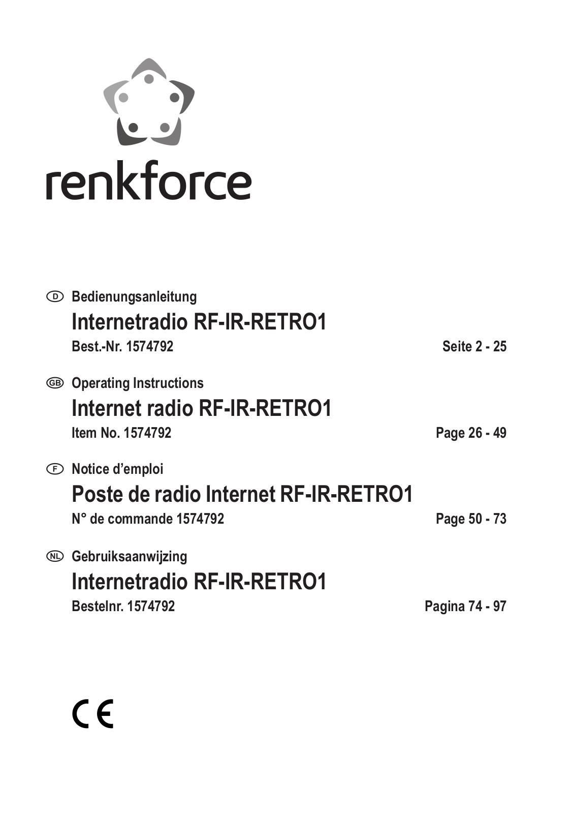 Renkforce 1574792 Operating Instructions