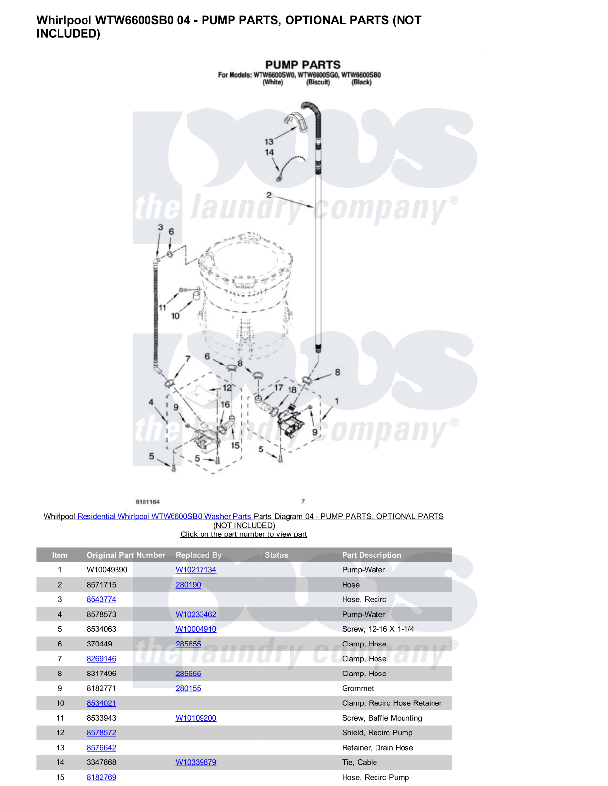 Whirlpool WTW6600SB0 Parts Diagram