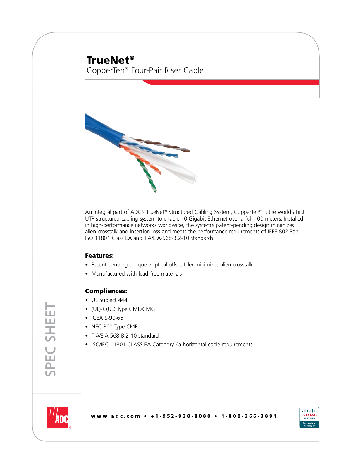 ADC TrueNet Four-Pair Riser Cable User Manual