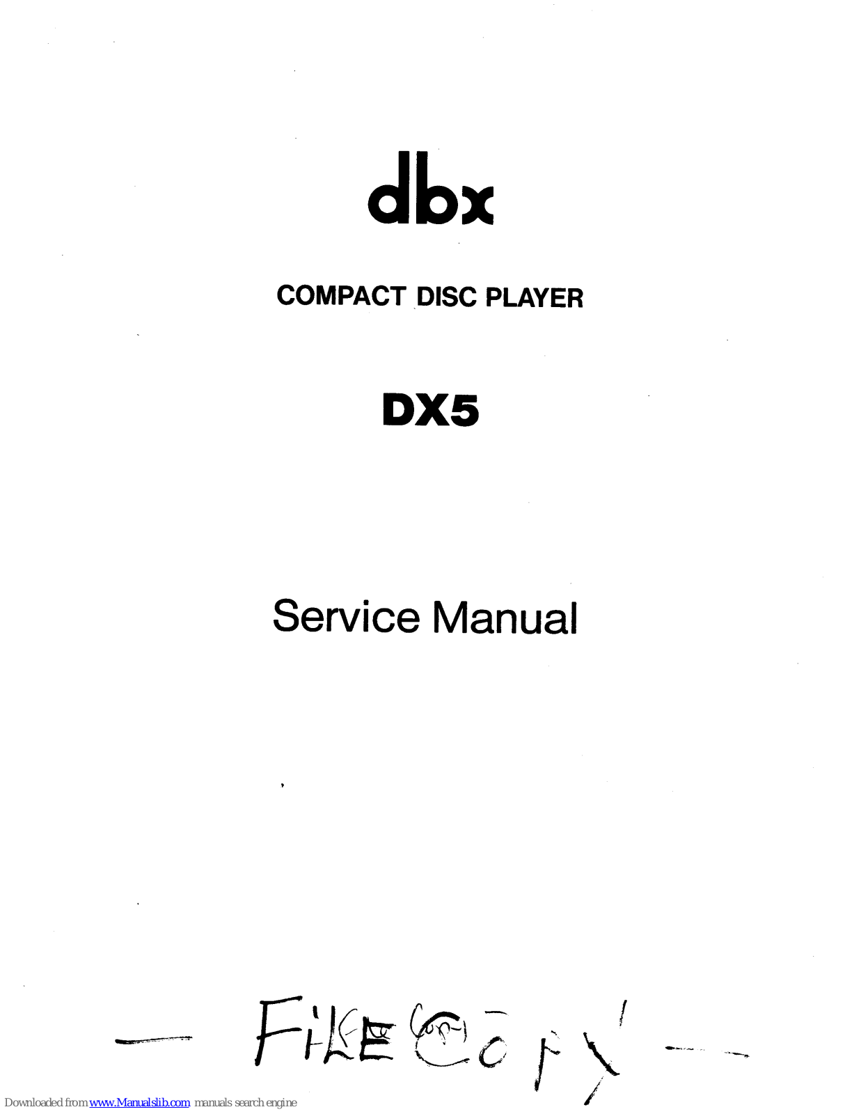 dbx DX5 Service Manual