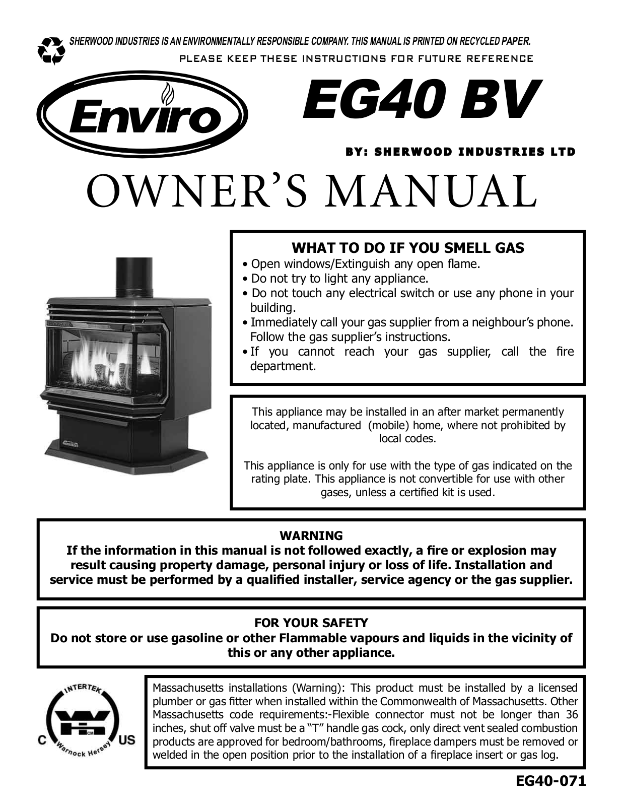 Enviro EG40 BV User Manual