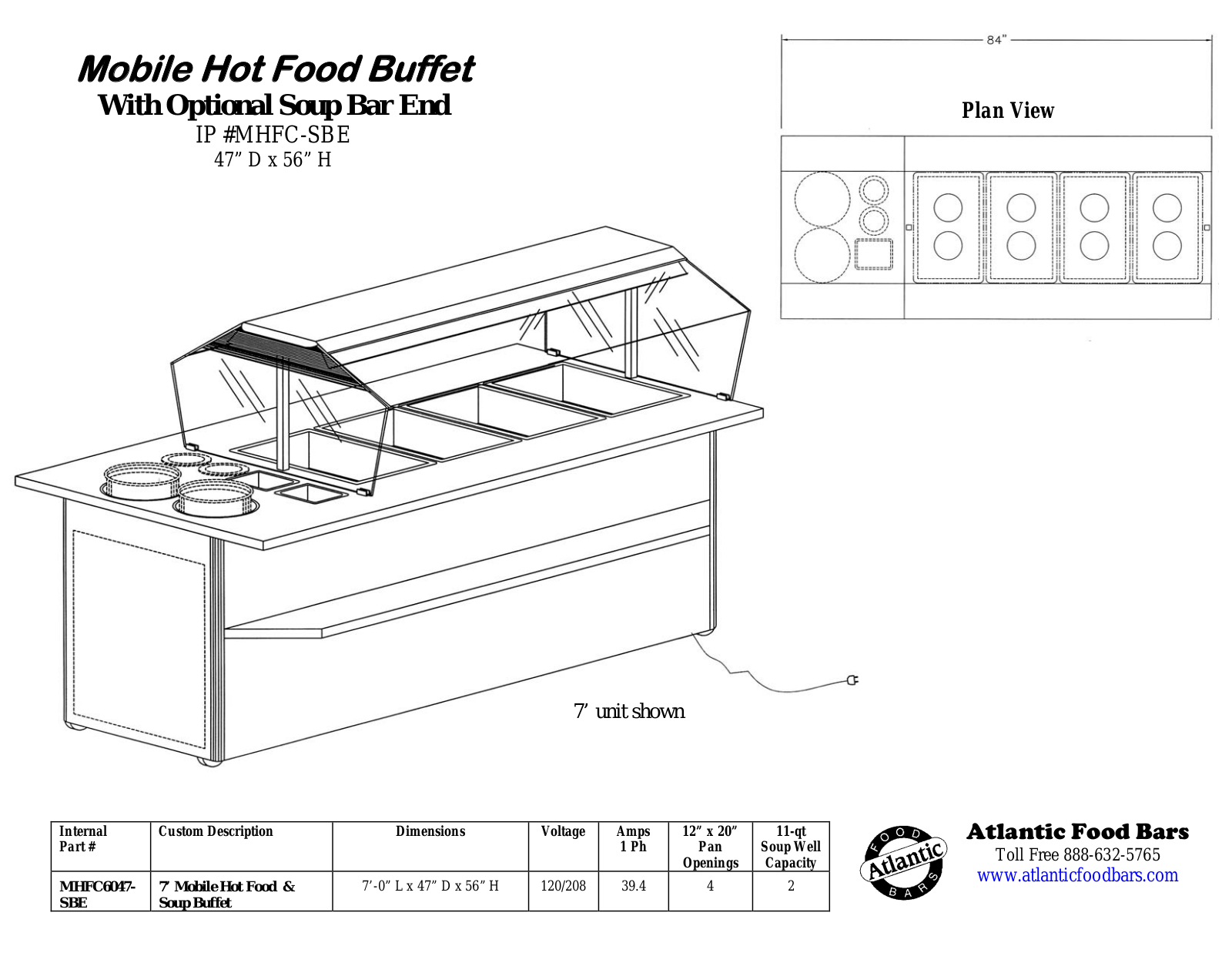 Atlantic Food Bar MHFC6047-SBE User Manual