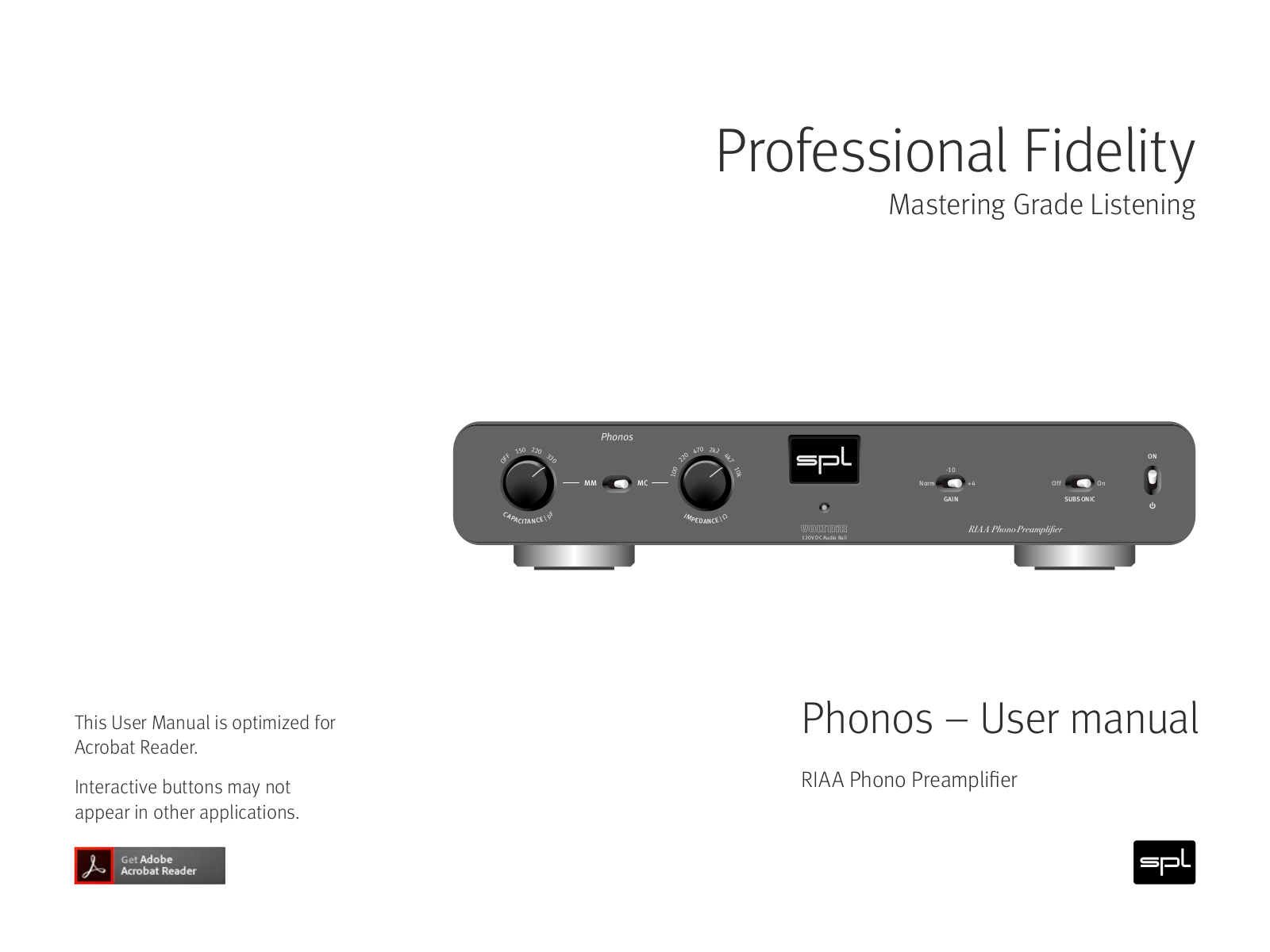 SPL Phonos red, Phonos black, Phonos silver Phonos_BA_EN.pdf - ManualMachine.com