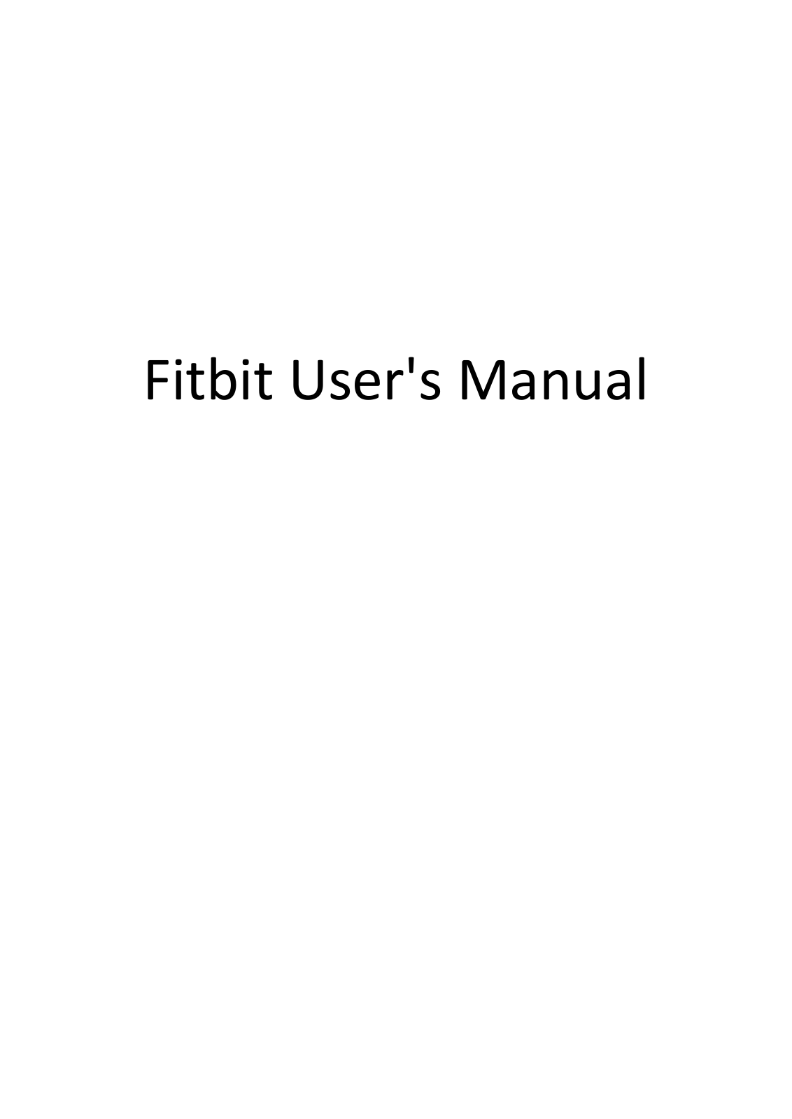 Fitbit F004, F003 User Manual