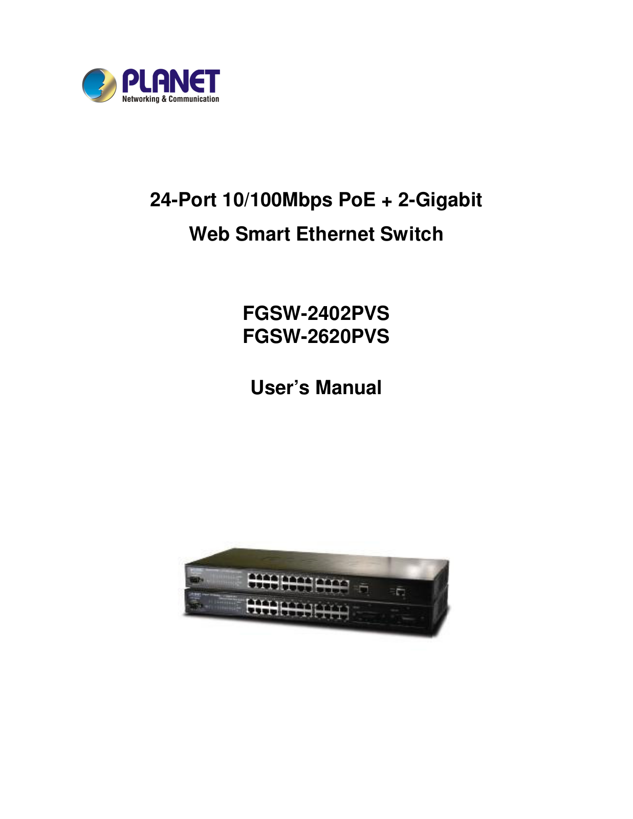 Planet Technology FGSW-2402PVS User Manual