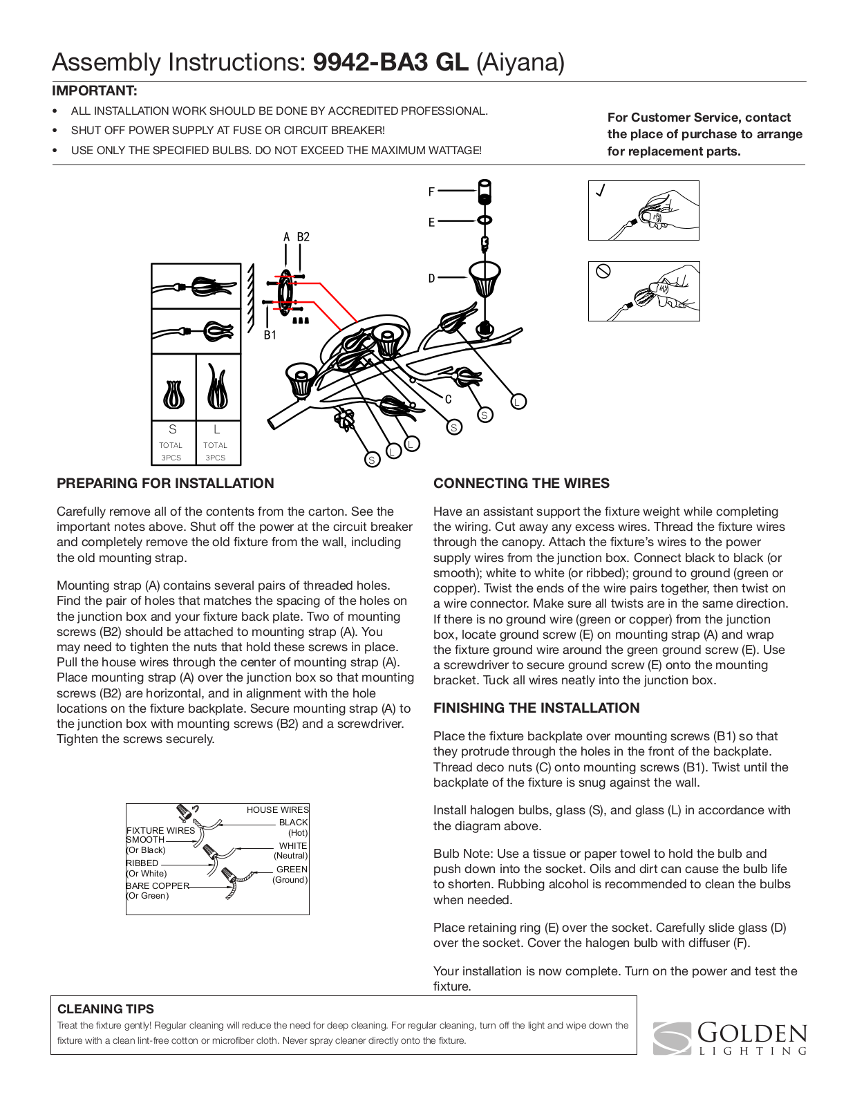 Golden Lighting 9942-BA3 GL User Manual