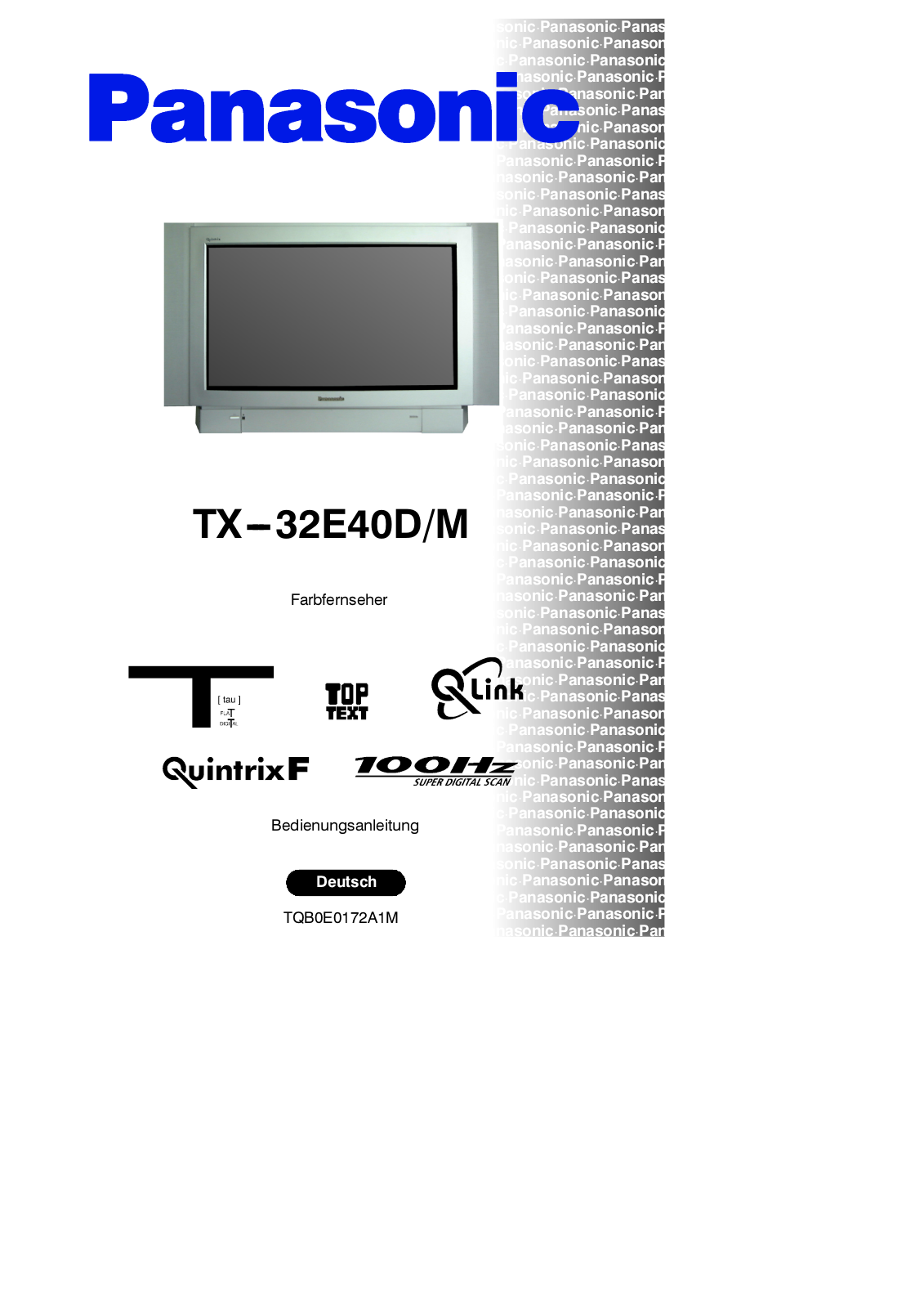 PANASONIC TX-32E40DM User Manual