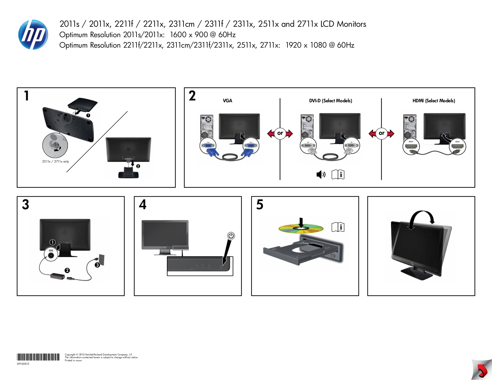 HP 2311x, 2511x, 2711x User Manual