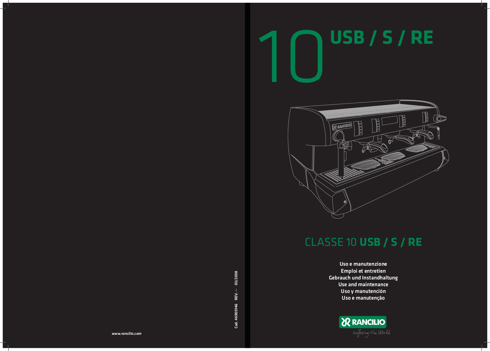 Rancilio CLASSE 10 RE Installation  Manual