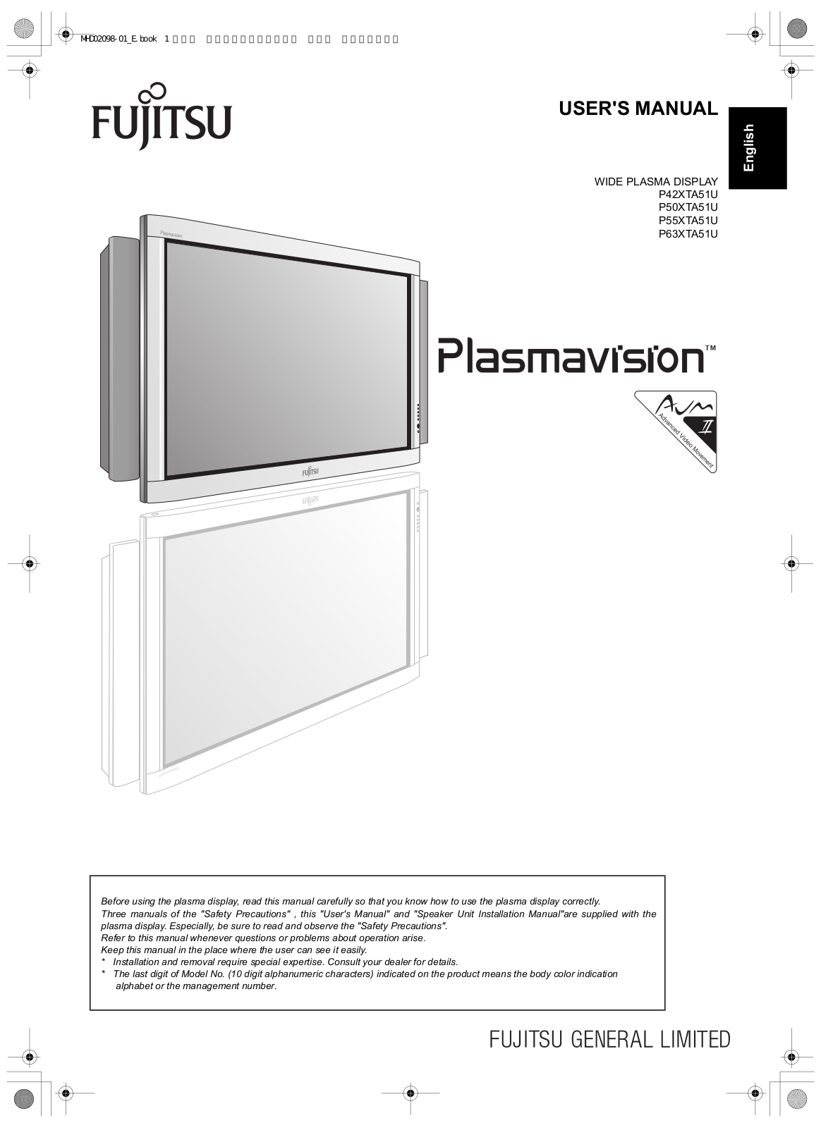 FUJITSU P42XTA51U User Guide