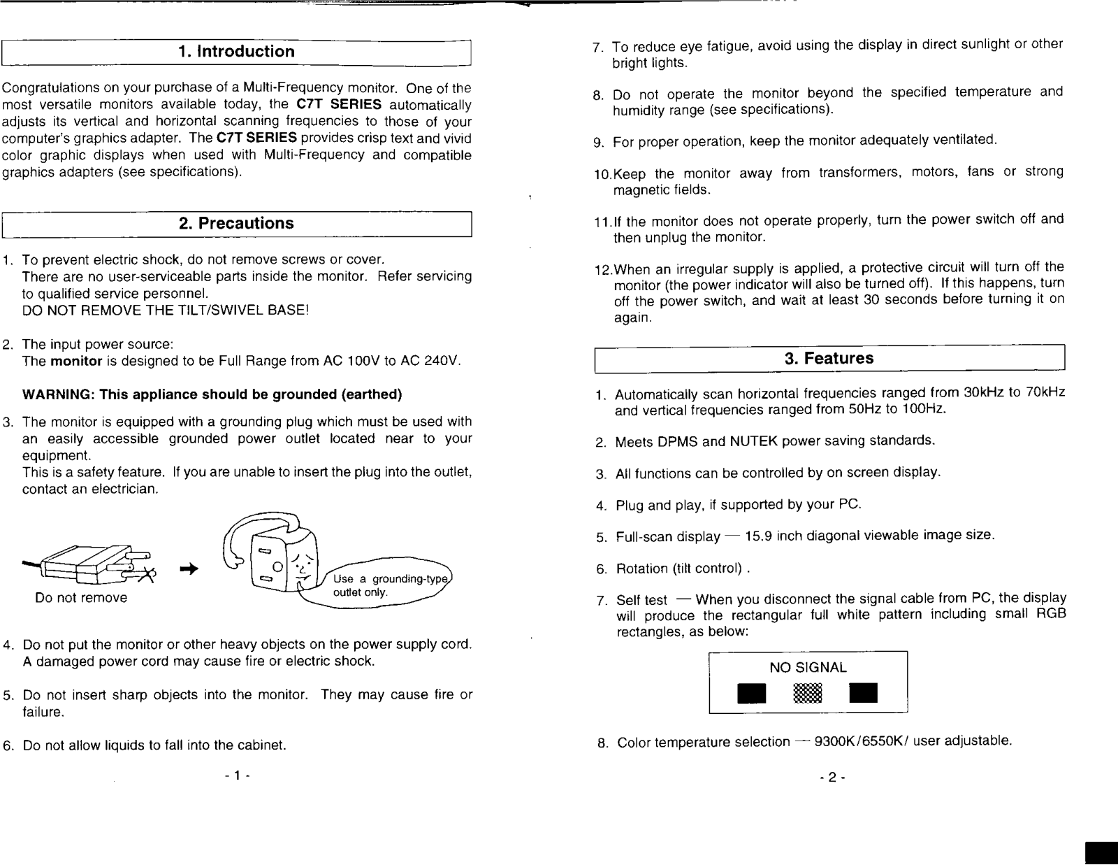 Tatung C7TZ Users Manual