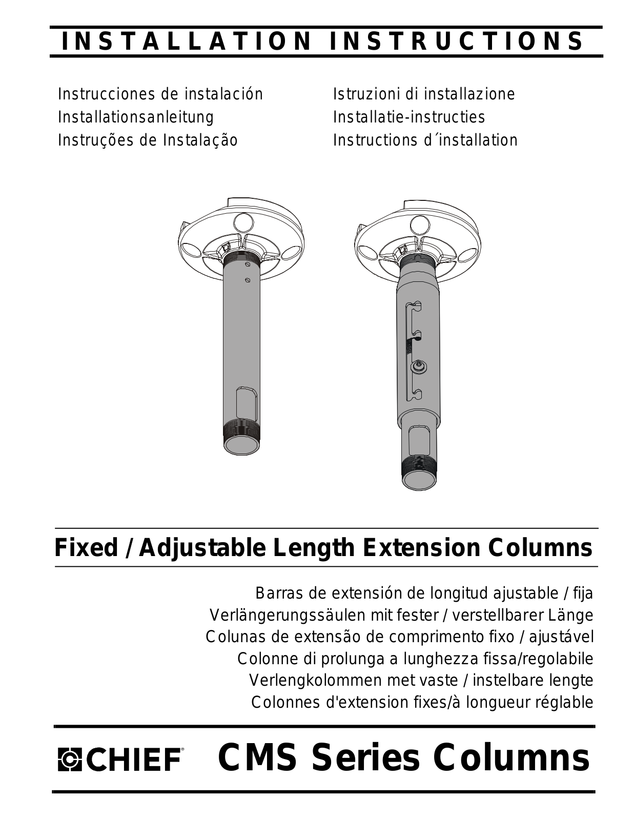 Chief CMS012W Installation Guide