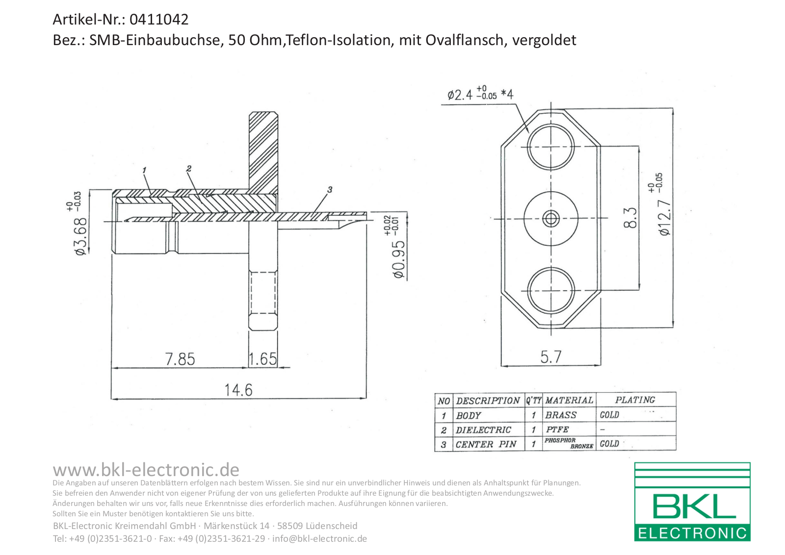 BKL BKL 0411042 Datasheet - ManualMachine.com