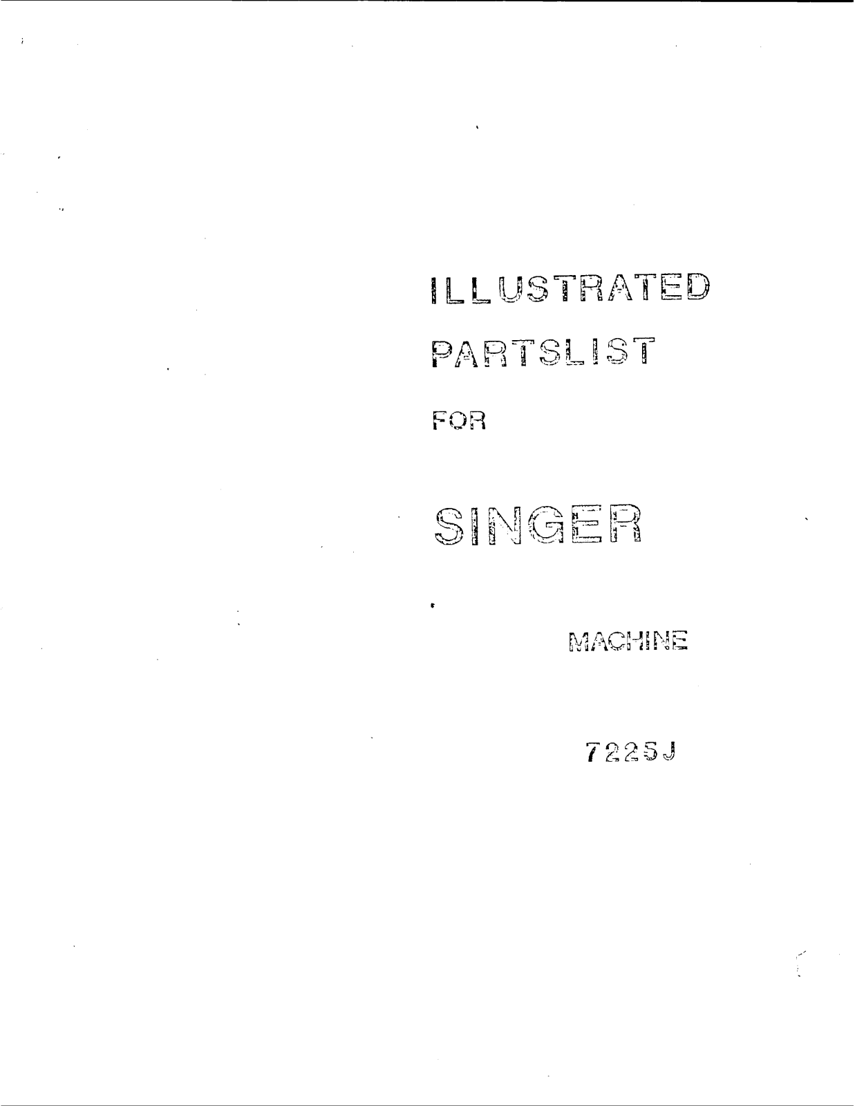 Singer 7225J User Manual