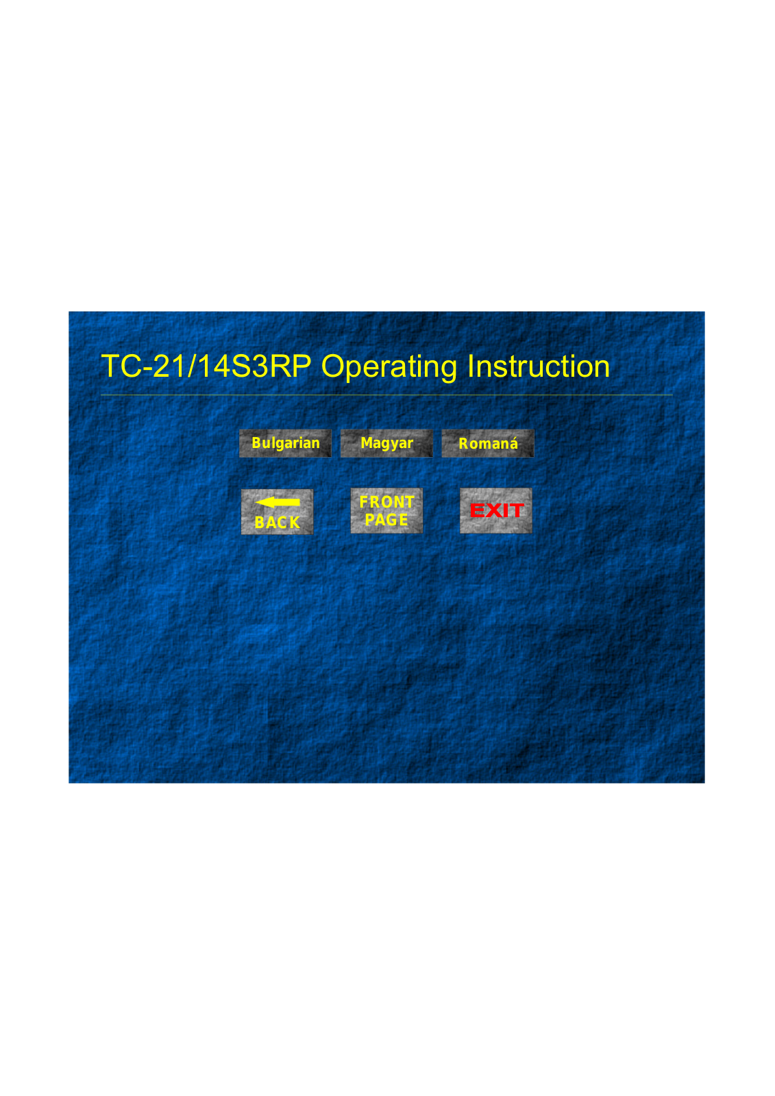 Panasonic TC-2114S3RP INSTALLATION INSTRUCTIONS