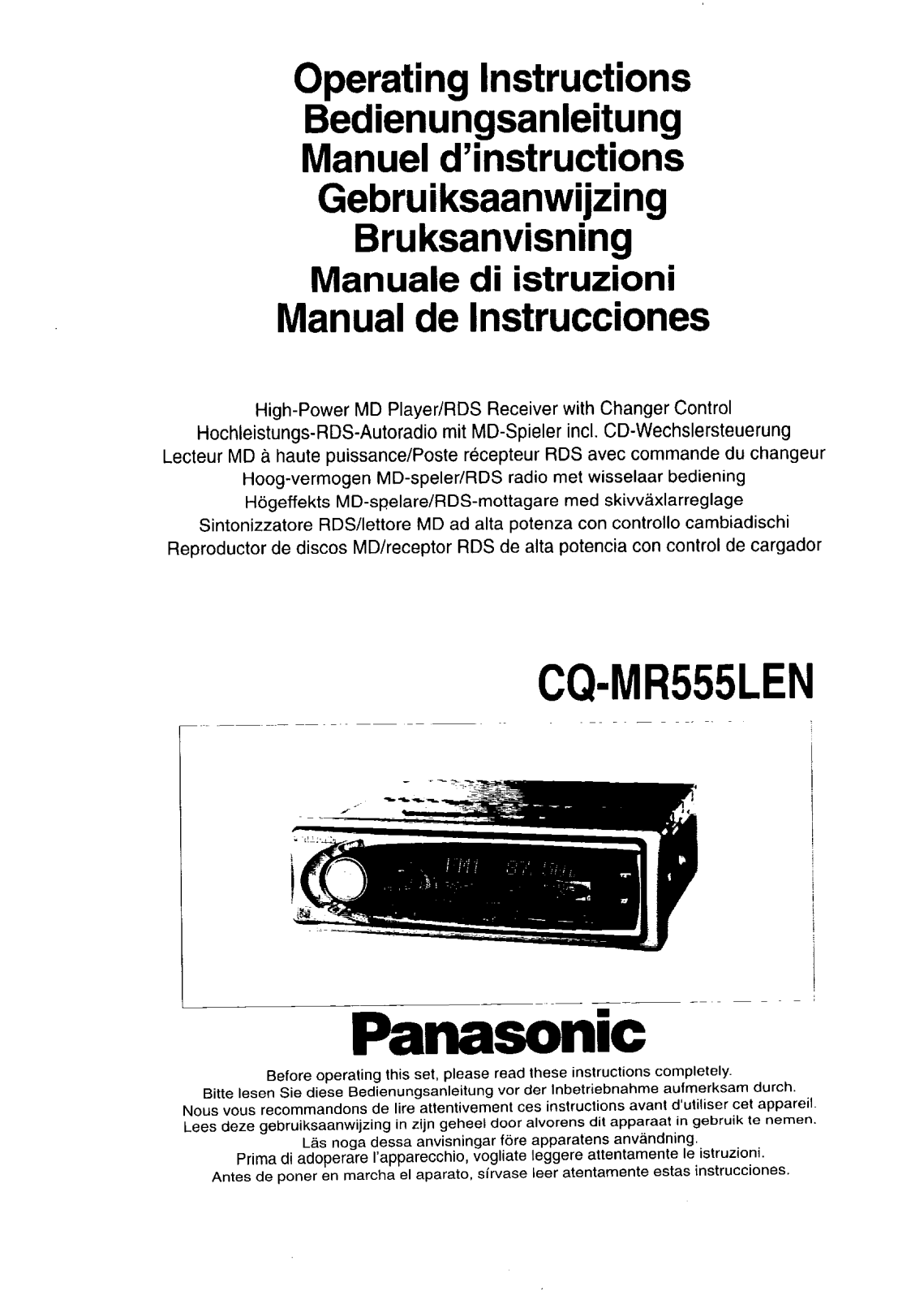 Panasonic CQ-MR555LEN User Manual