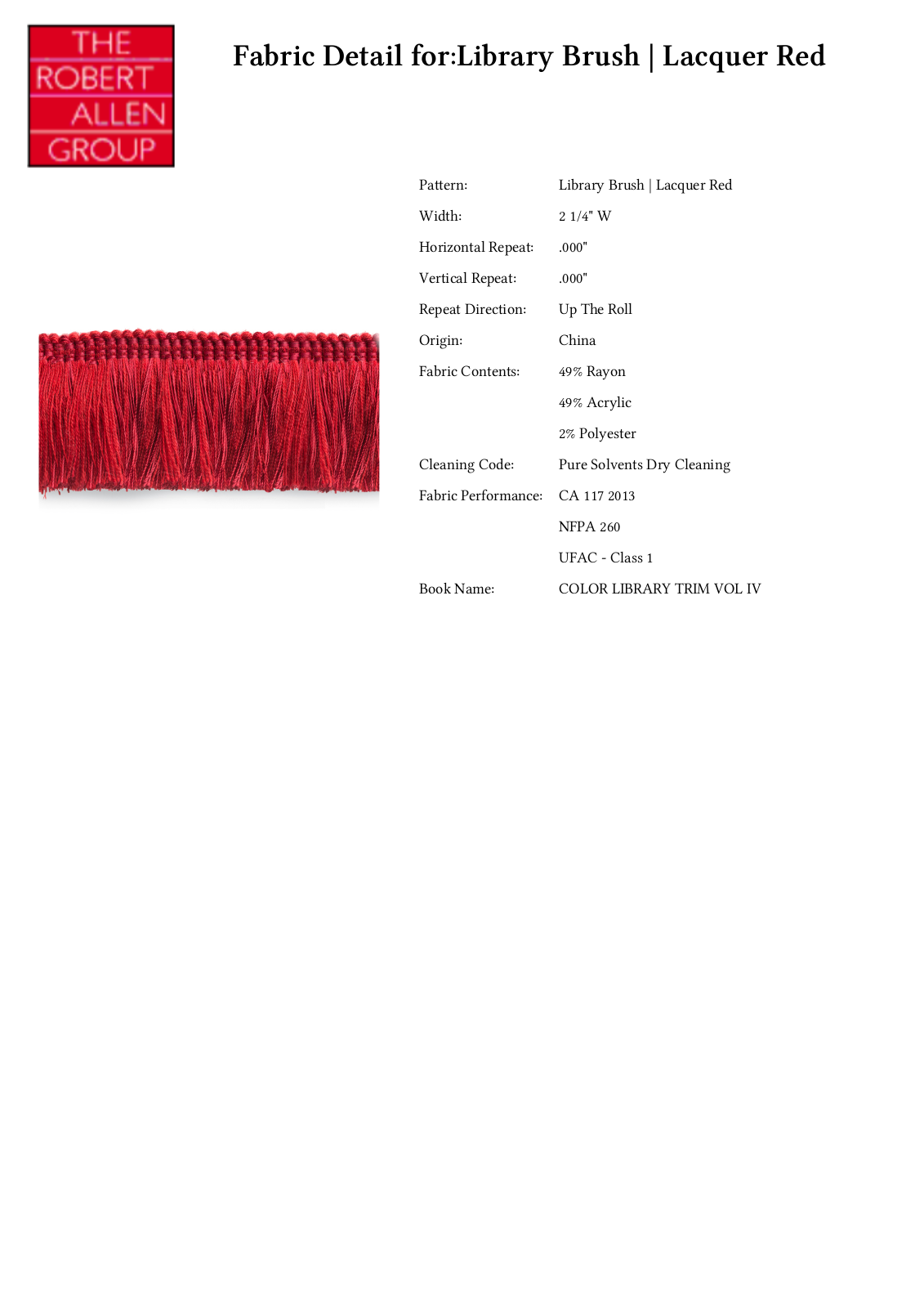 Robert Allen RALF1294 Specifications - ManualMachine.com