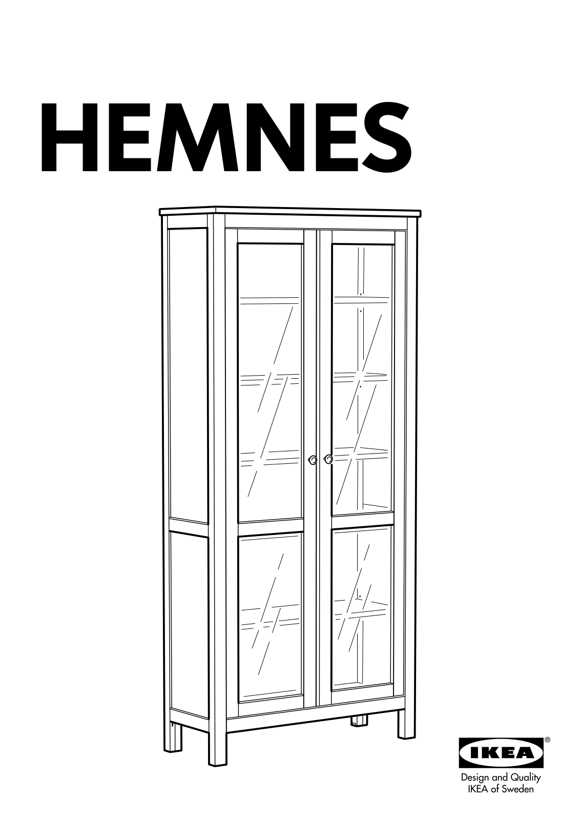 IKEA HEMNES GLASS DOOR CABINET 35X77