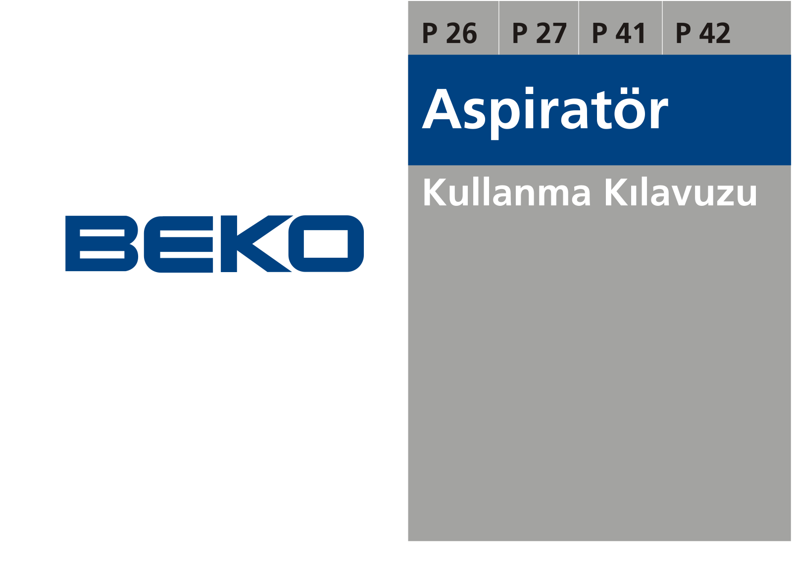 Beko P 41, P 26, P 42, P 27 User Manual