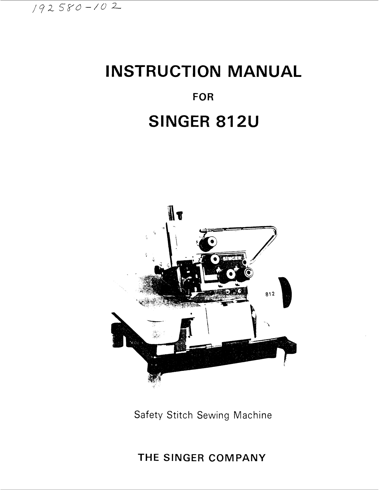 Singer 812U User Manual