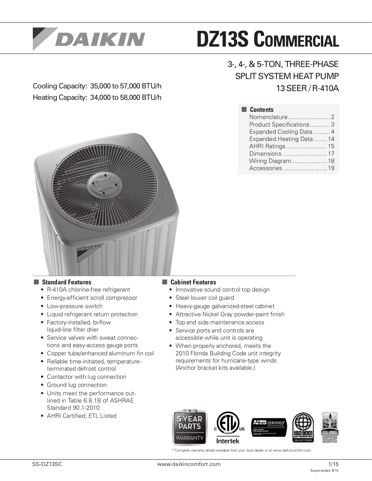 Goodman DZ13SA0363AA User Manual