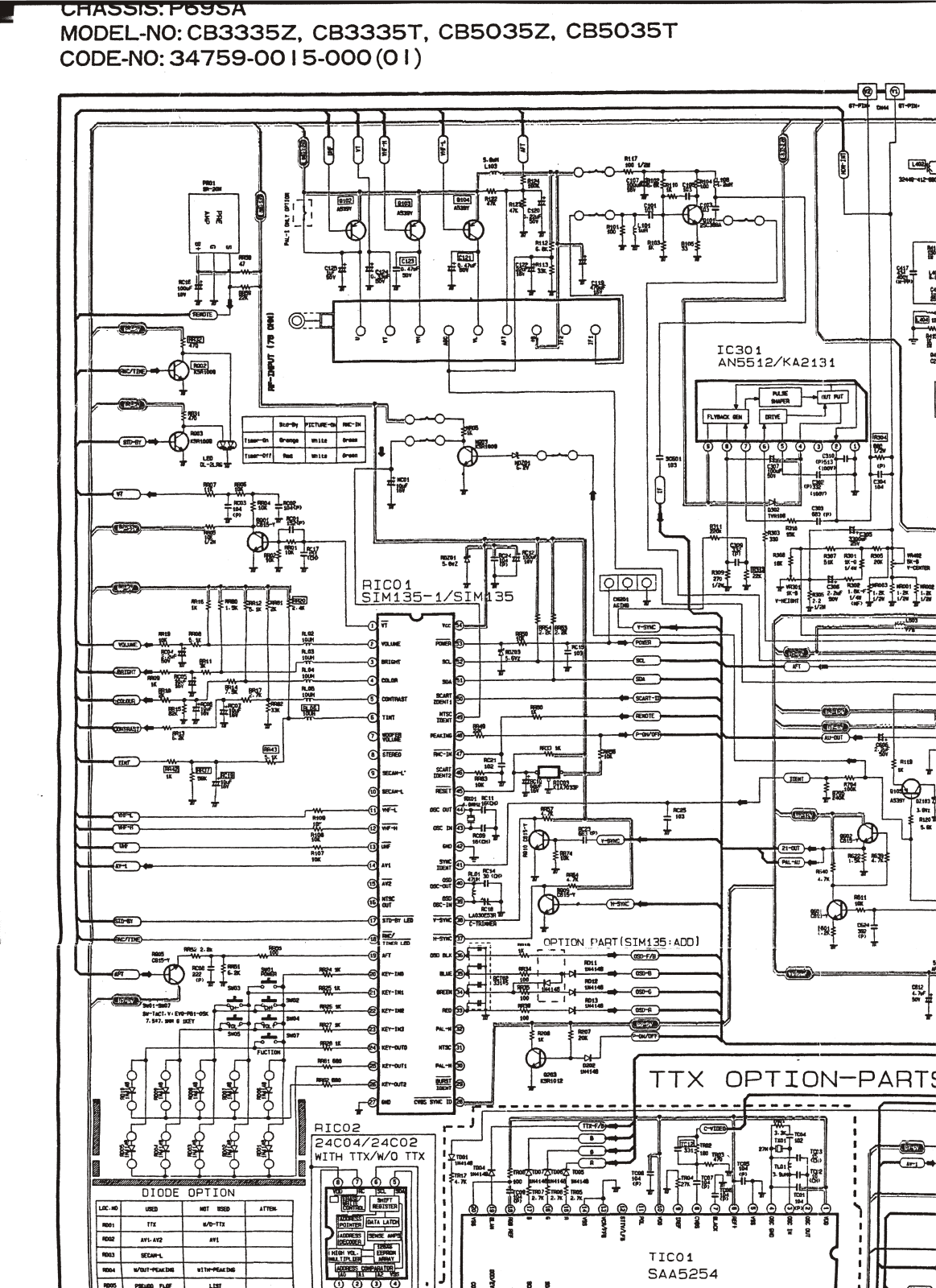 SAMSUNG CB33335Z, CB33335T, CB5035Z, CB5035T Diagram