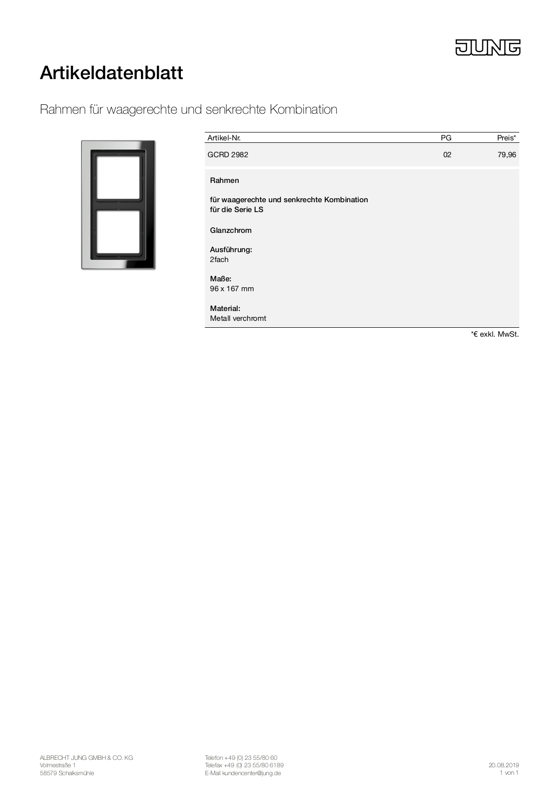 Jung GCRD 2982 User Manual