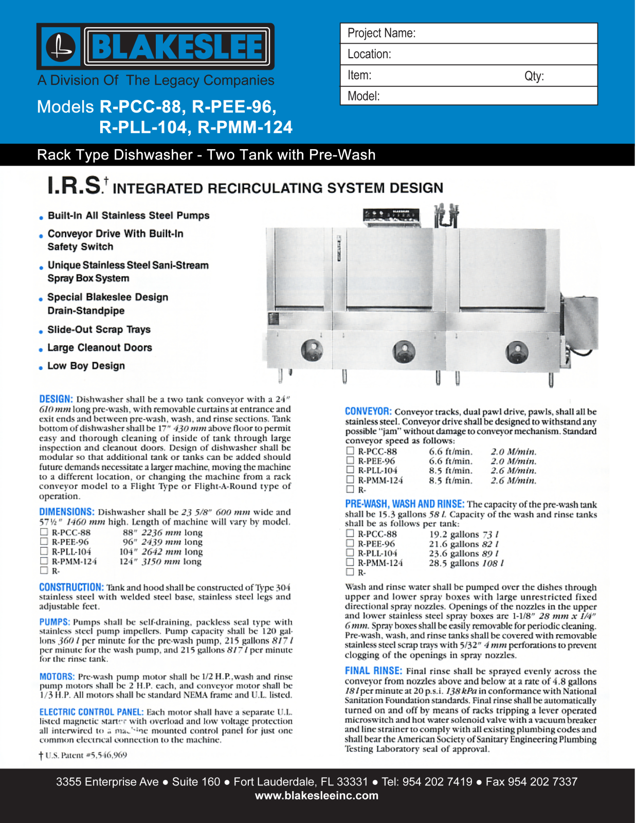 Blakeslee R-PEE-96 User Manual