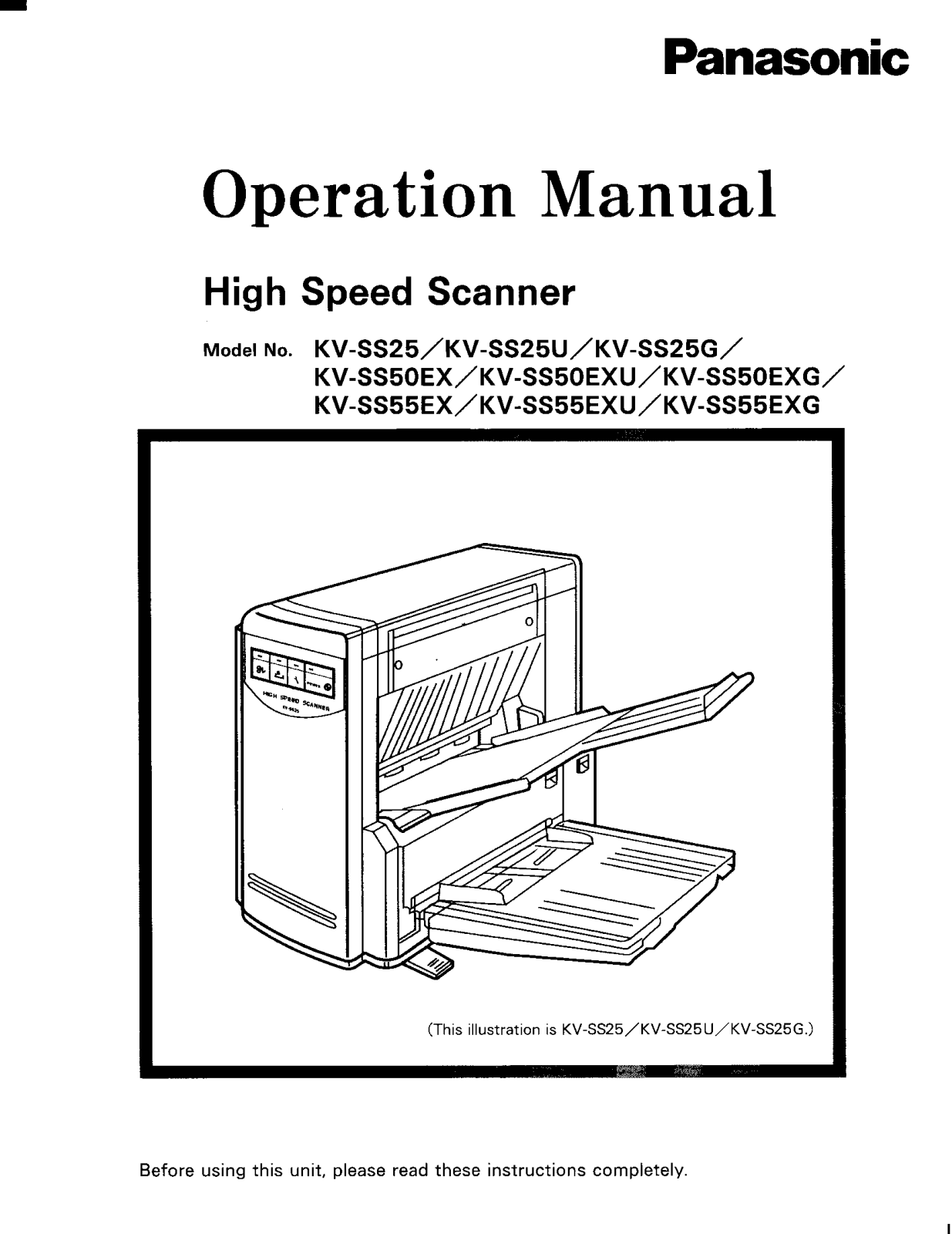Panasonic kw-ss5055ex Operation Manual