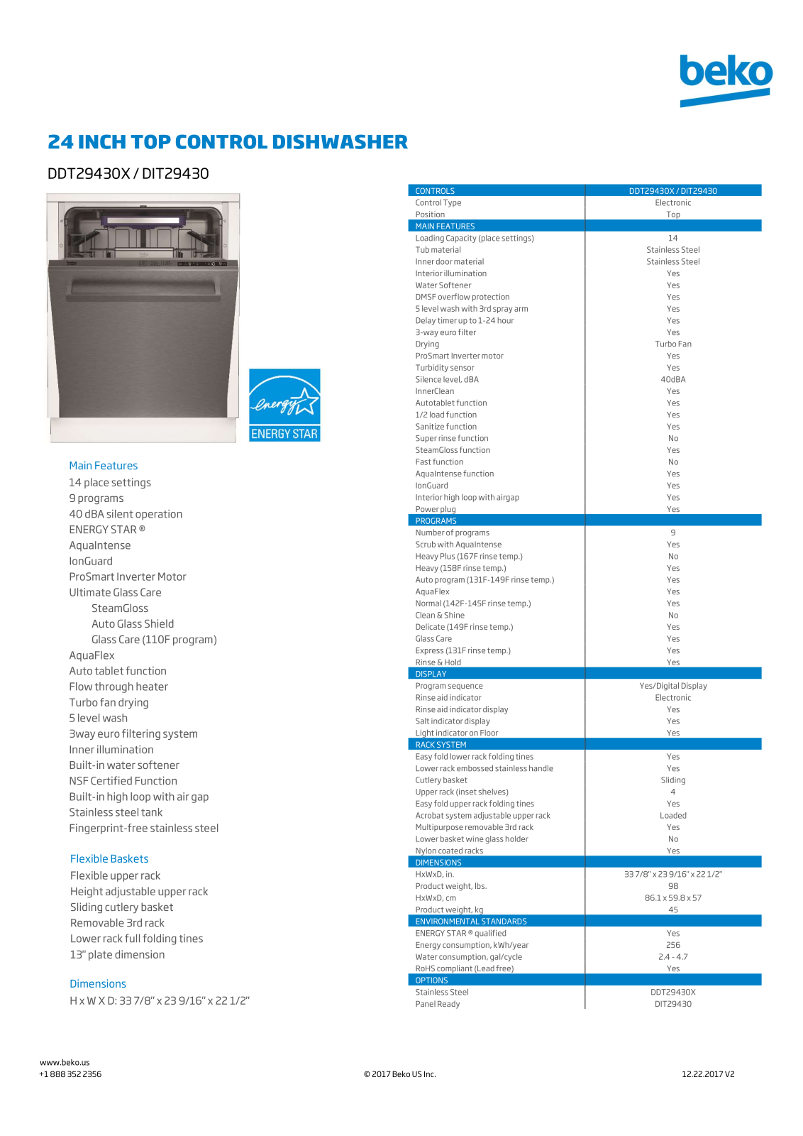 Beko DIT29430 Specifications - ManualMachine.com