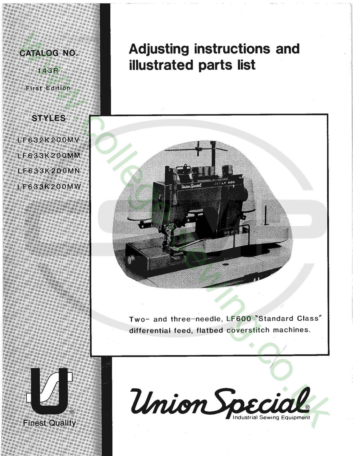 Union Special 143R Parts Book