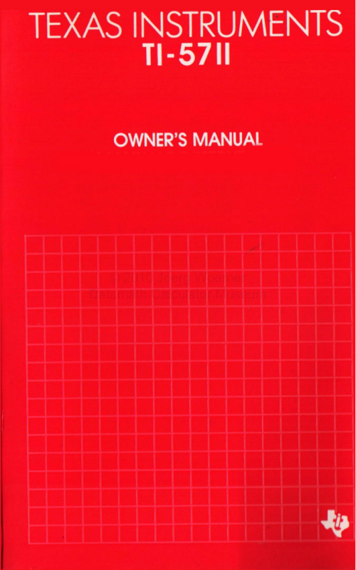 TEXAS INSTRUMENTS TI-57 II User Manual