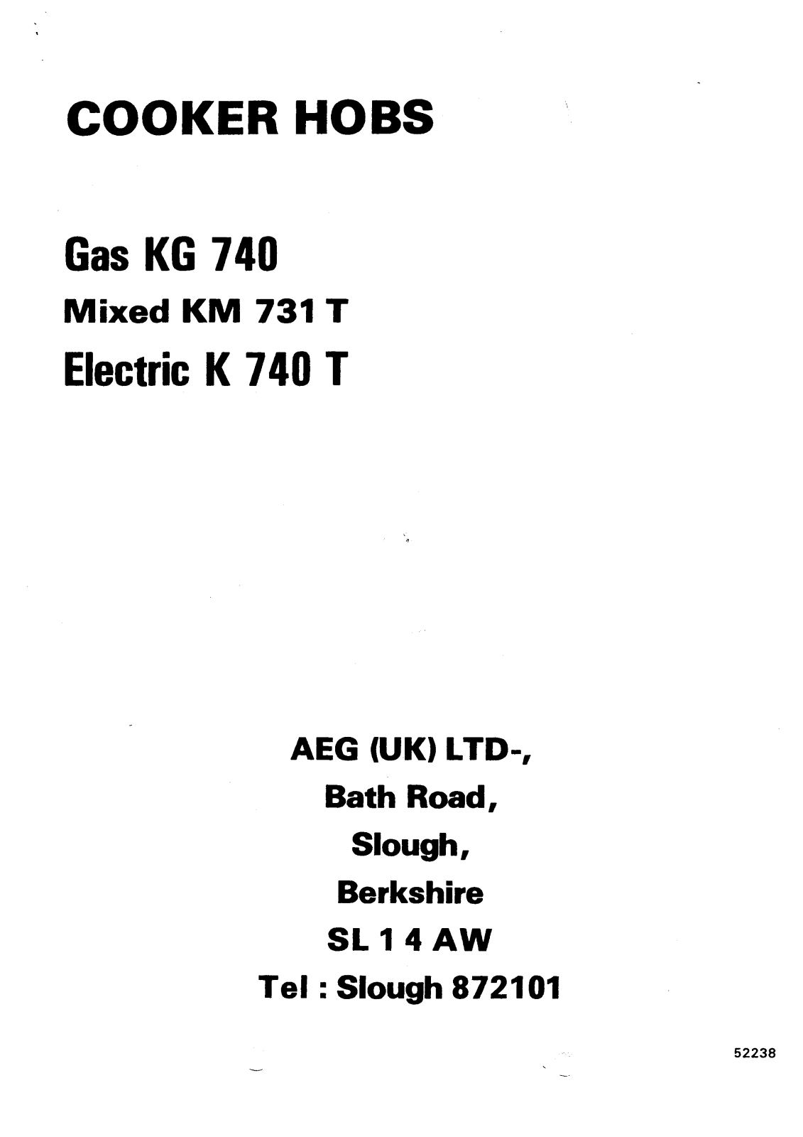 AEG KM731 T w, KM731 T s, KM731 T User Manual