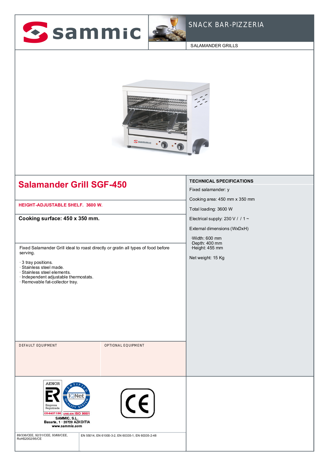 Sammic SGF-450 User Manual