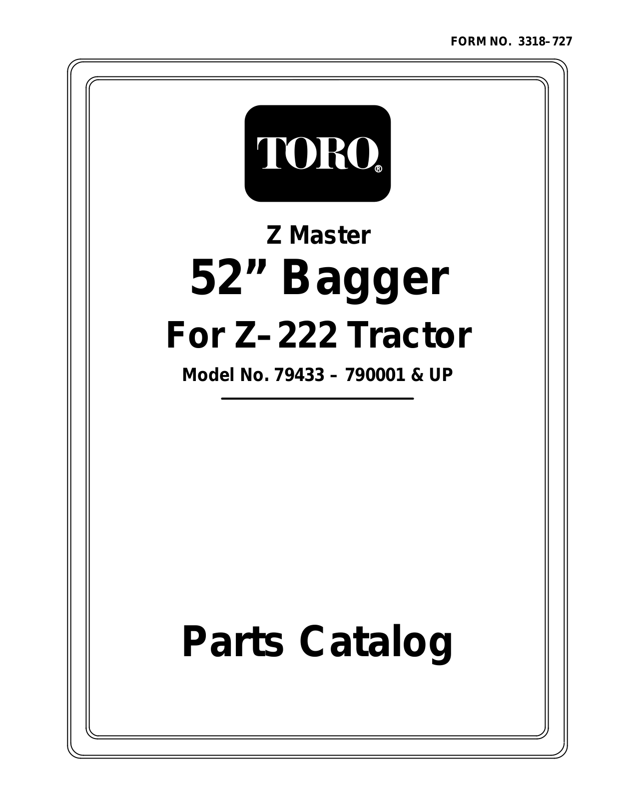 Toro 79433 Parts Catalogue