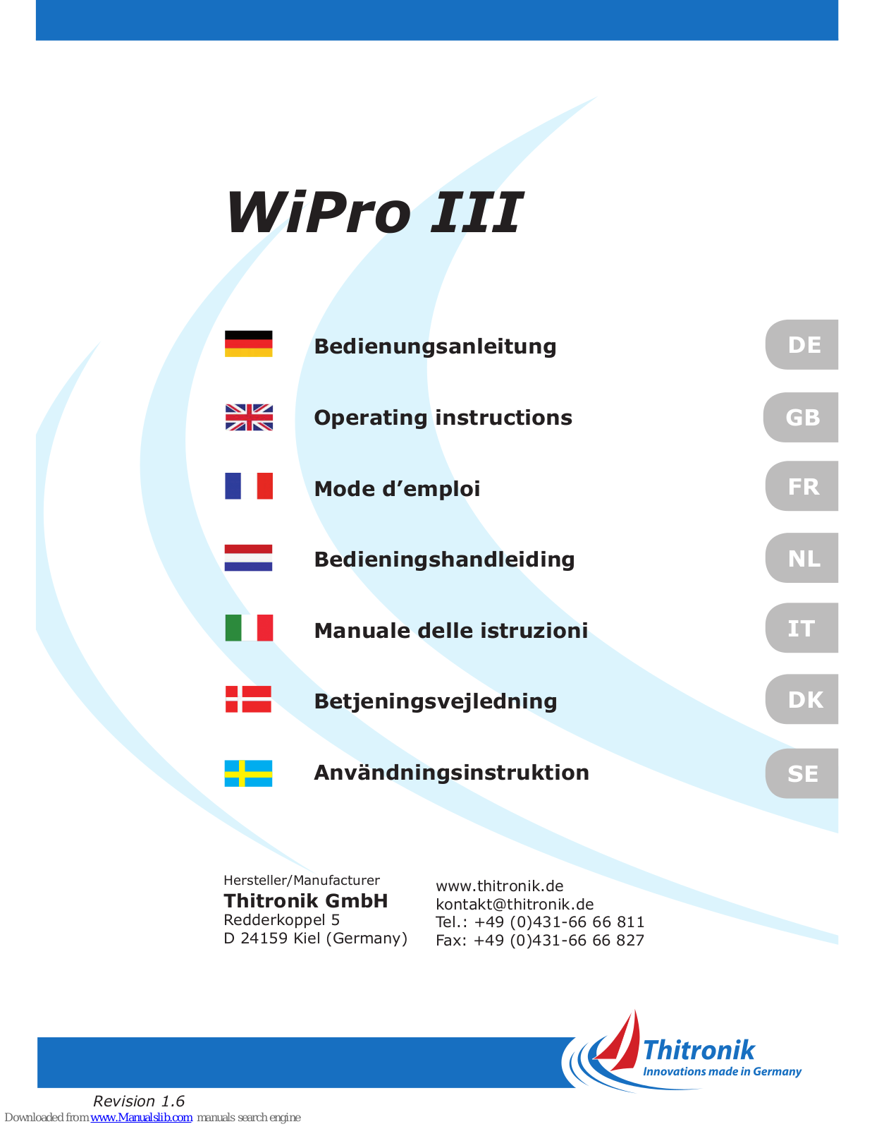 Thitronik WiPro III Operating Instructions Manual