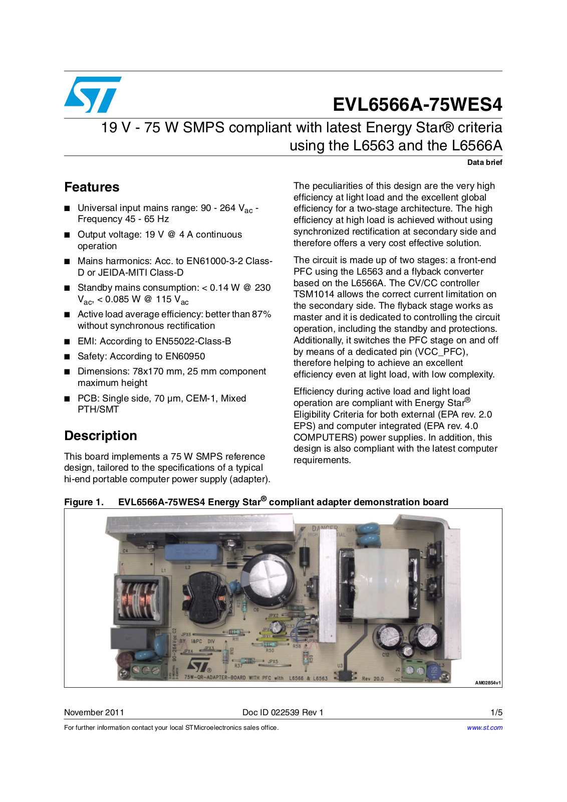 ST EVL6566A-75WES4 User Manual