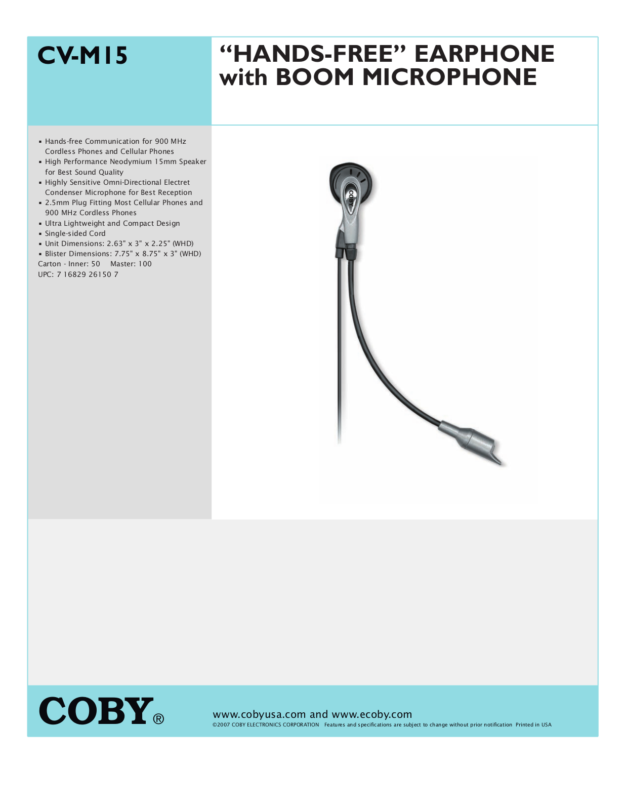 COBY CV M15 User Manual