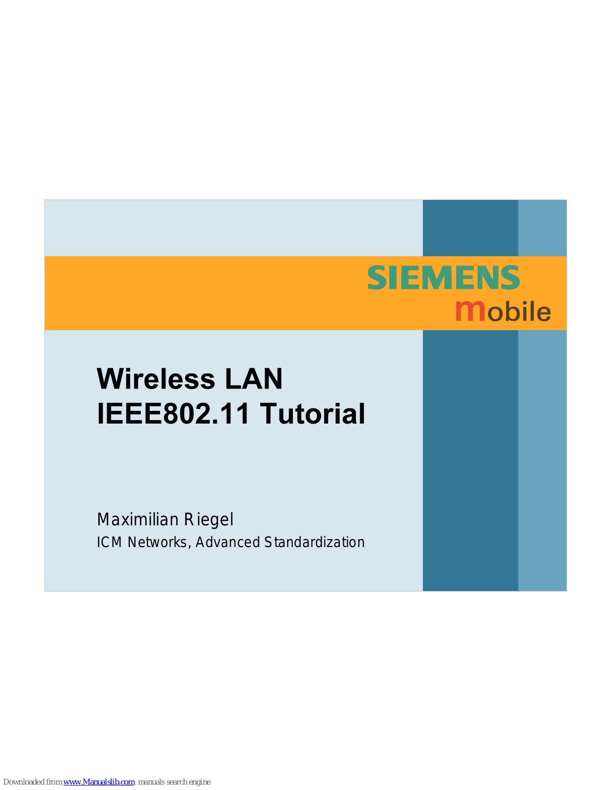 Siemens Wireless LAN IEEE802.11 Tutorial