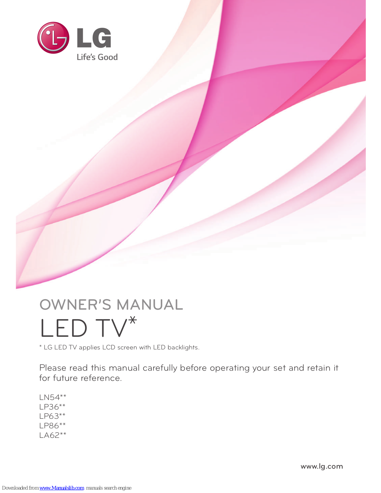 LG 37LP869H-ZA, 55LA625C-ZA, 42LP860H-ZA, 47LP860H-ZA, 55LP860H-ZA Owner's Manual