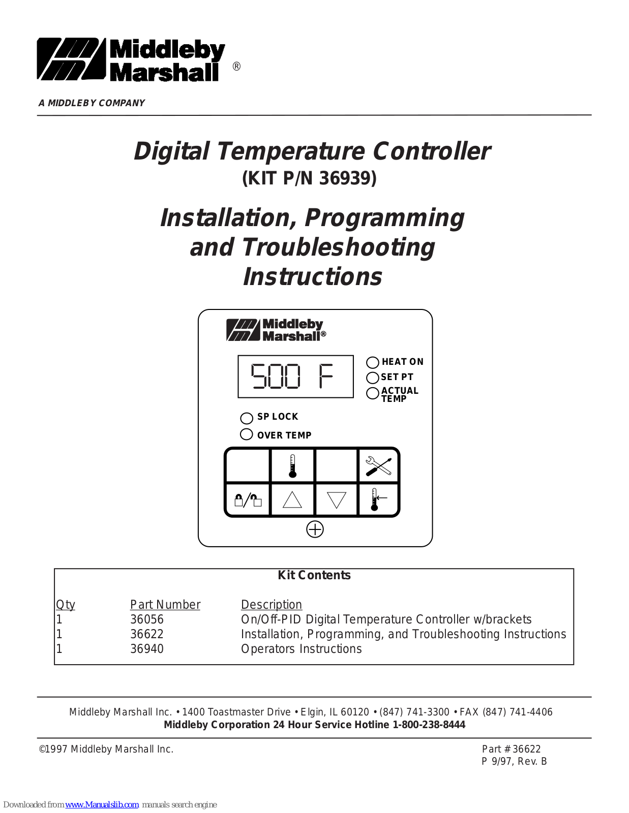 Middleby Marshall 36939 Installation And Programming Instructions