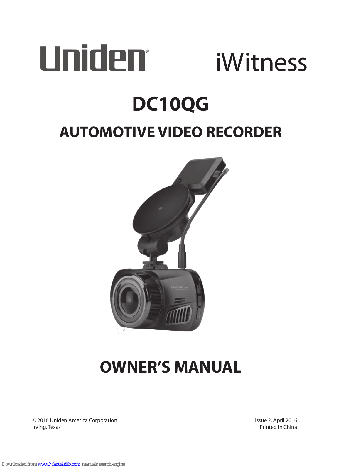 Uniden DC10QG Owner's Manual