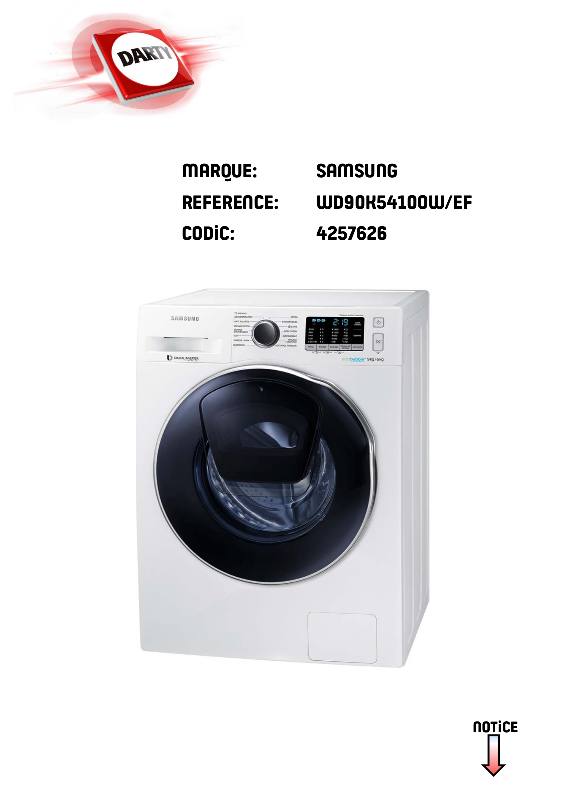 Samsung WD70K5410OW/EF, WD90K5410OW/EF User Manual